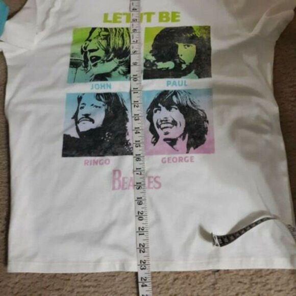 The Beatles Let It Be T-Shirt Womens Sz Large Off White Band Shirt The Beatles - Picture 7 of 8